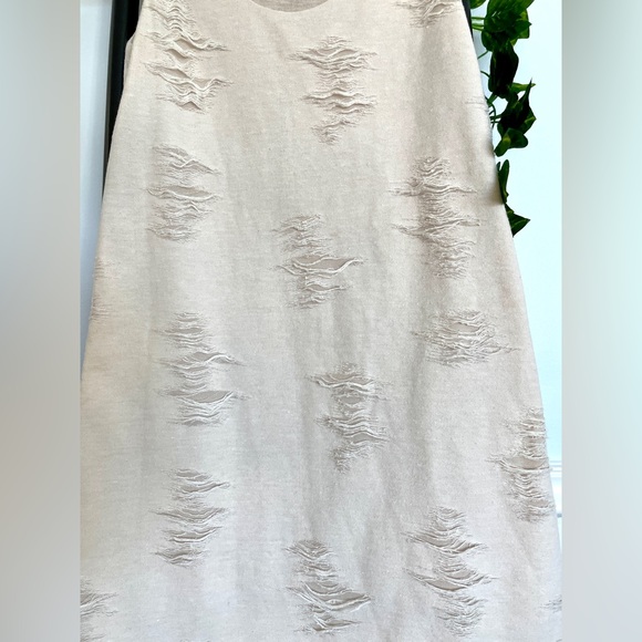 Rachel Roy Distressed Dress, Sleeveless, Khaki/Cream, Size Small - Picture 5 of 16
